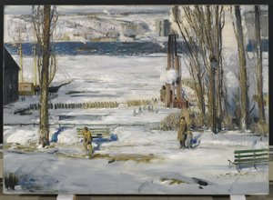 Une matinée de neige - Hudson River, 1910 - George Wesley Bellows