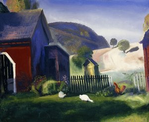 Cour de ferme et poules, 1924