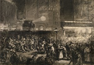 Nuit électorale à Times Square, 1906 - George Wesley Bellows