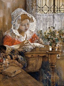 La dentellière flamande, c.1925 - George Wharton Edwards