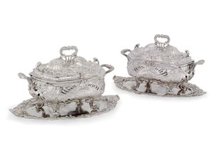 Une paire de soupières, Le service Leinster - George Wickes