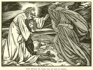 Moïse brisant les Tables sur la tête de Fidèle - George Woolliscroft Rhead