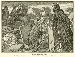 Les hommes parmi les tombes (gravure) - George Woolliscroft Rhead