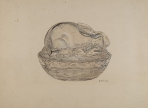 Plat couvert en forme de lapin - George Yanosko