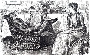Un mari et une femme lisant - George du Maurier
