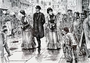 Une inspection des classes inférieures. Par George du Maurier (1834-1896) un caricaturiste et auteur franco-britannique