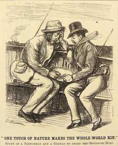 Passagers de bateau souffrant du mal de mer, caricature de George du Maurier dans 