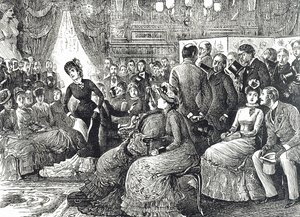 Caricature représentant un concert de salon typique - George du Maurier