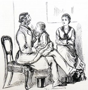 Enfant fasciné par le caoutchouc utilisé pour fixer les fausses dents - George du Maurier