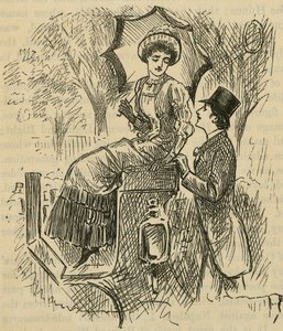 Flirt. Illustration de George du Maurier (1834-1896) publiée en 1882.