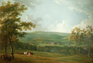 Vue lointaine de Towneley Hall, c.1777 - George the Elder Barret