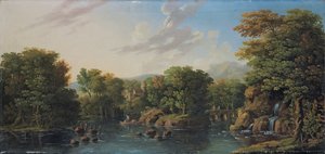 Paysage fluvial boisé