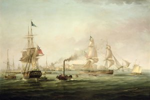Vue du port de Hull avec le Spartan