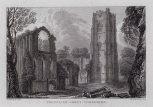 Abbaye de Fountains, Yorkshire (gravure) - George the Younger Cuitt