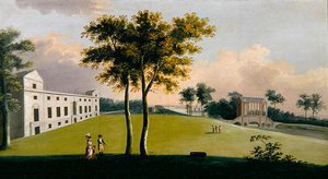 La façade sud de Wilton House et le pont palladien de l