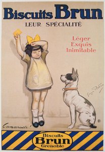 Affiche Publicitaire Vintage Biscuits Cie Franco Américaine – 43x61 Cm, Rétro (1900-1979) – état Occasion