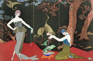 La Mode du Laque, gravé par Henri Reidel - Georges (after) Barbier
