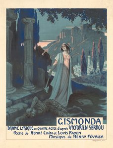 Affiche pour la pièce de théâtre Gismonda de V. Sardou, 1919 - Georges Antoine Rochegrosse