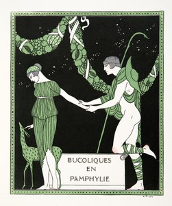 Bucoliques en Pamphylie, illustration des Chansons de Bilitis, par Pierre Louÿs, pub. 1922 - Georges Barbier