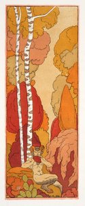 Chant pastoral, illustration des Chansons de Bilitis, par Pierre Louÿs, pub. 1922 - Georges Barbier