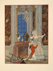 Danceny déclarant son amour à Cécile - Georges Barbier