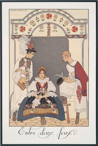Falbalas et Fanfreluches, Almanach pour 1923, Entre deux feux, par George Barbier, impression - Georges Barbier