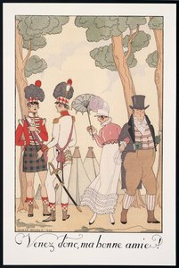 Falbalas et Fanfreluches, Almanach pour 1923, Venez donc, Ma bonne amie, par George Barbier, impression - Georges Barbier