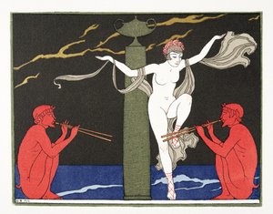 Illustration de Les Chansons de Bilitis, par Pierre Louys, pub. 1922 - Georges Barbier