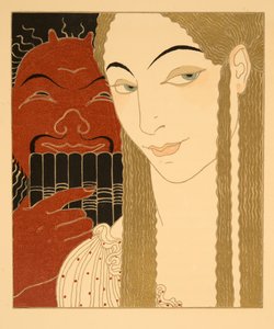 La Lettre, illustration des Chansons de Bilitis, par Pierre Louÿs, pub. 1922