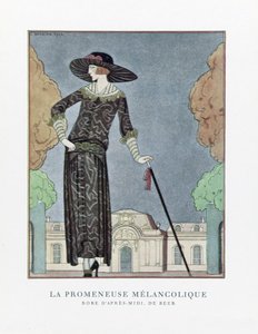 La Promeneuse Mélancolique, pub. 1922 - Georges Barbier