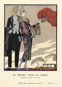 Le Départ pour le Casino, pub. 1923 - Georges Barbier