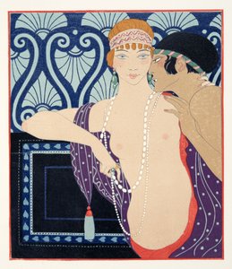 Les Trois Beautés de Mnasidika, illustration de Les Chansons de Bilitis, par Pierre Louÿs, pub. 1922 (pochoir) - Georges Barbier