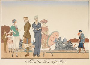 Les alliés à Versailles. Diverses représentations de soldats des alliés. - Georges Barbier