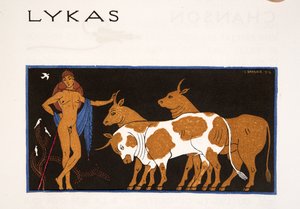 Lykas, illustration des Chansons de Bilitis, par Pierre Louÿs, pub. 1922