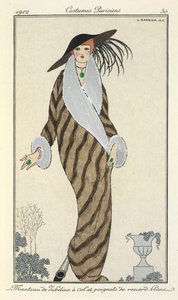 "Manteau de Libeline à col et poignets de renard blanc." - Georges Barbier