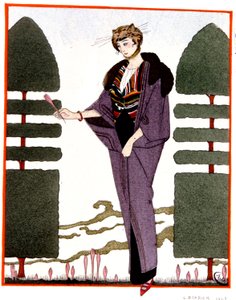 Manteau de voyage de Mme Paquin, gravure 1914 - Georges Barbier