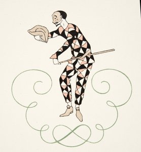 Pierrot, de Personnages de Comédie, pub. 1922 - Georges Barbier