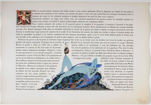 Texte et une figure nue, colorée en bleu. - Georges Barbier