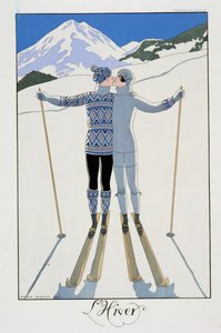 Hiver : Amoureux dans la neige, planche de mode de 