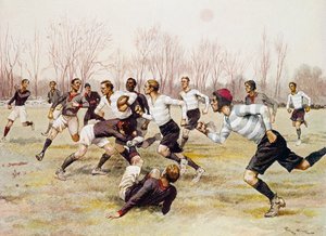 Football (Rugby), match de championnat au Parc de Saint Cloud, calendrier sportif, février