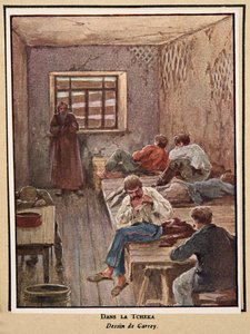 Dans la Tchéka; tiré de Histoire des Soviets, pub. 1922 - Georges Carrey
