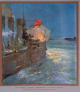 Le croiseur Aurora bombardant le Palais d