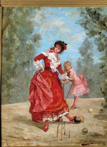 Partie de croquet. Peinture de Georges Jules Victor Clairin (1843 - 1919) - Georges Clairin