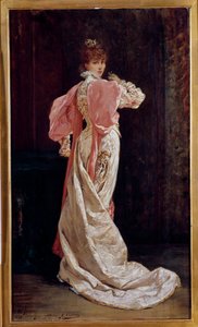 Portrait en pied de la comédienne française Sarah Bernhardt