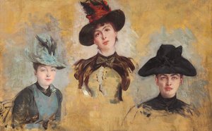 Trois femmes en chapeaux, 1880 - Georges Clairin