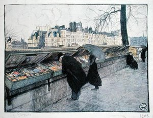 Bouquinistes le long de la rive gauche de la Seine près du Pont-Neuf, Paris - Georges Dupuis