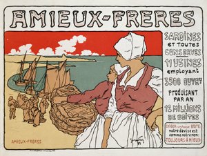 Publicité pour les sardines et conserves Amieux-Frères, par Georges Fay - Georges Fay