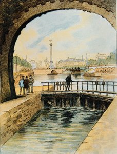 Écluse du Canal Saint-Martin, Paris, 1890