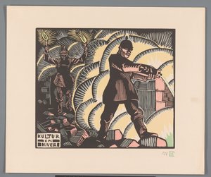 Soldats incendiant des bâtiments - Georges Hermann Rene Paul