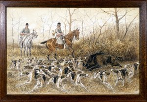 Meute de chiens autour d